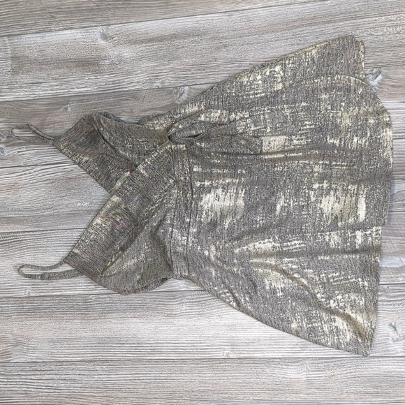 MINKPINK Metallic Gold Romper XS - Picture 1 of 5